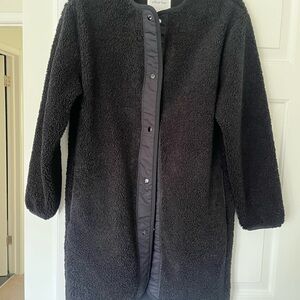 Wilfred Sherpa Mid-length Black Jacket